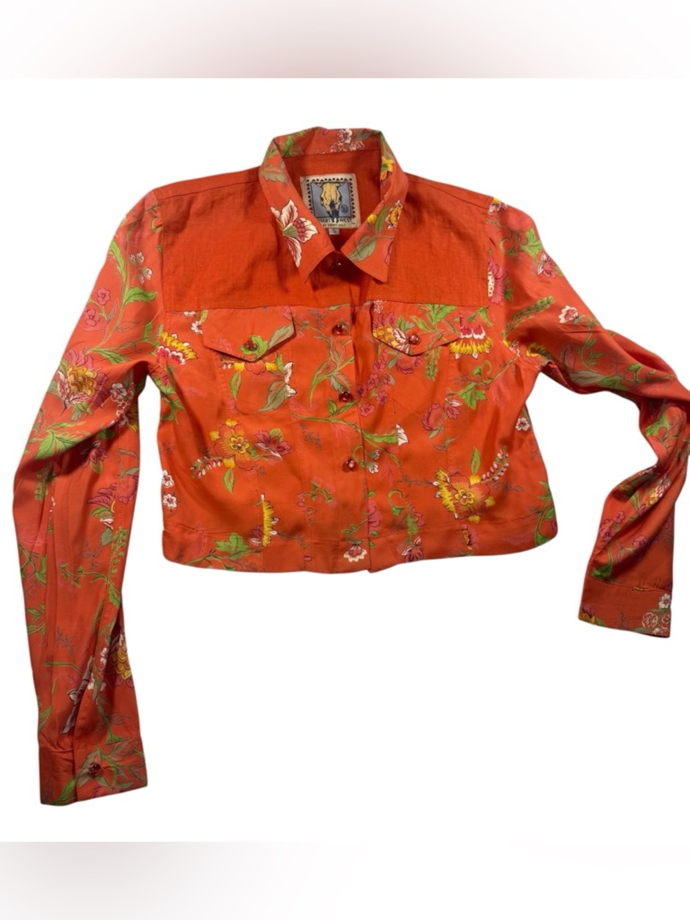 VTG Desert West Sherry Holt Floral Western Cropped Jacket Boho - Small - READ